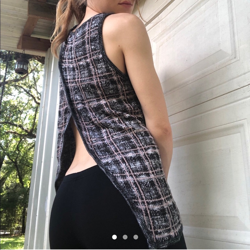 Open Back Black and Pink Tank Top